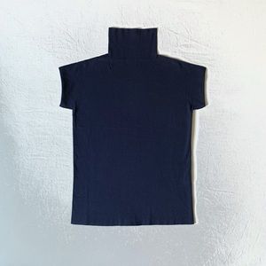 Issey Miyake A-POC Navy Blue Turtleneck Top